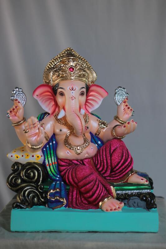 V K Furniture Ganpati | Shadu Mati Ganpati | 15 Inches Height | MSKK-0018-SHA-15-VKFUR-PSKK-DNOA