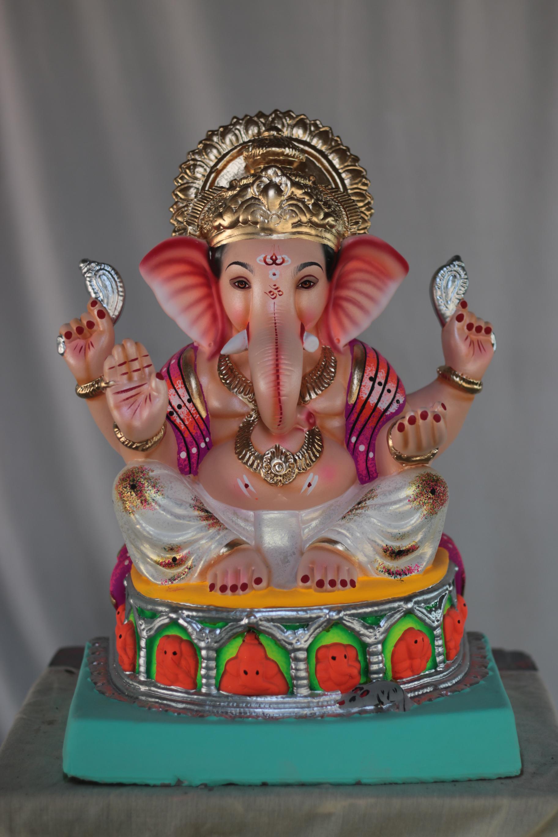 Ashtvinayak Ganpati | Shadu Mati Ganpati | 18 Inches Height | MSKK-0022-SHA-18-ASHTV-PSKK-DNOA