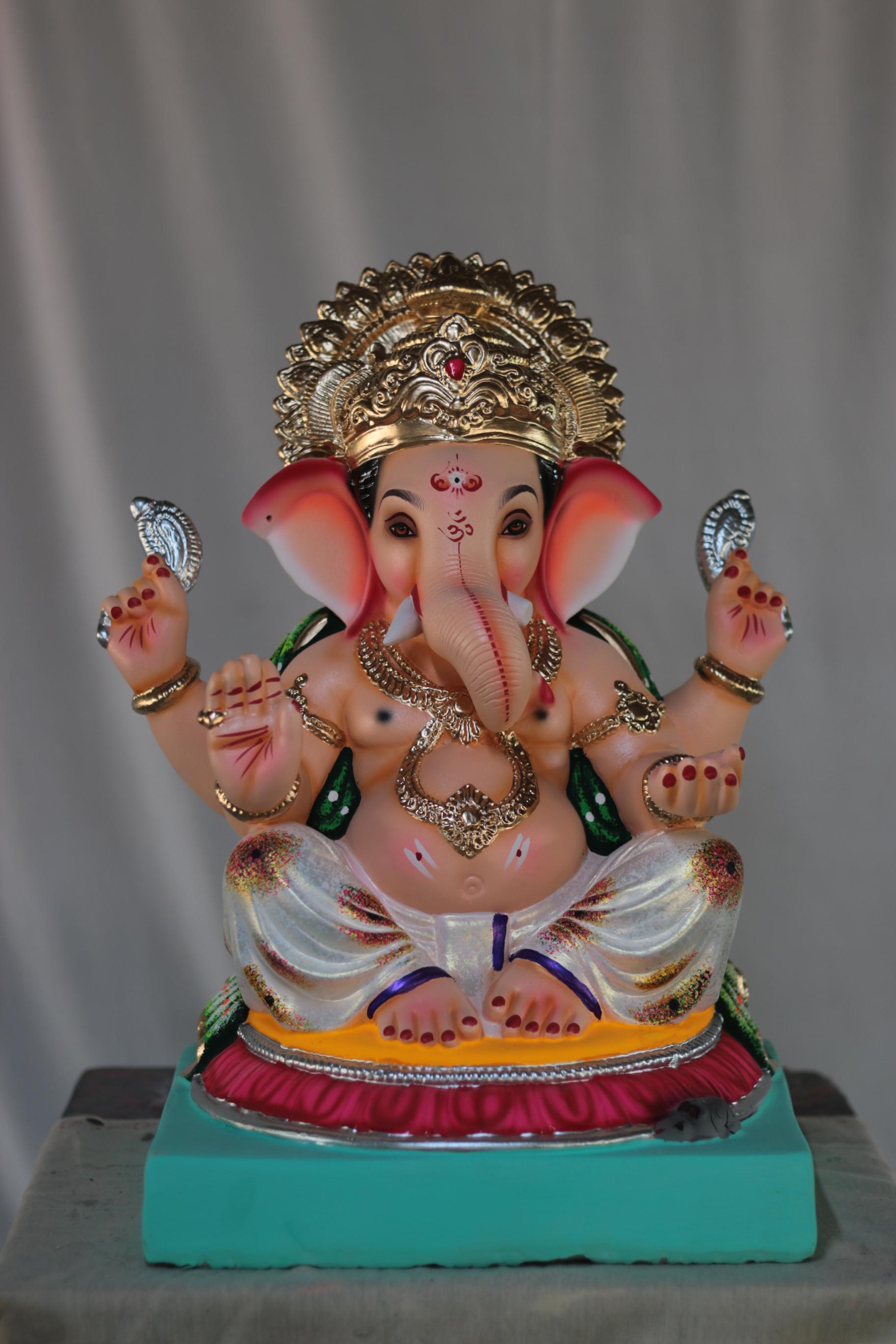 Kamal Mhaisuri Ganpati | Shadu Mati Ganpati | 17 Inches Height | MSKK-0024-SHA-17-KAMAL-PSKK-DNOA