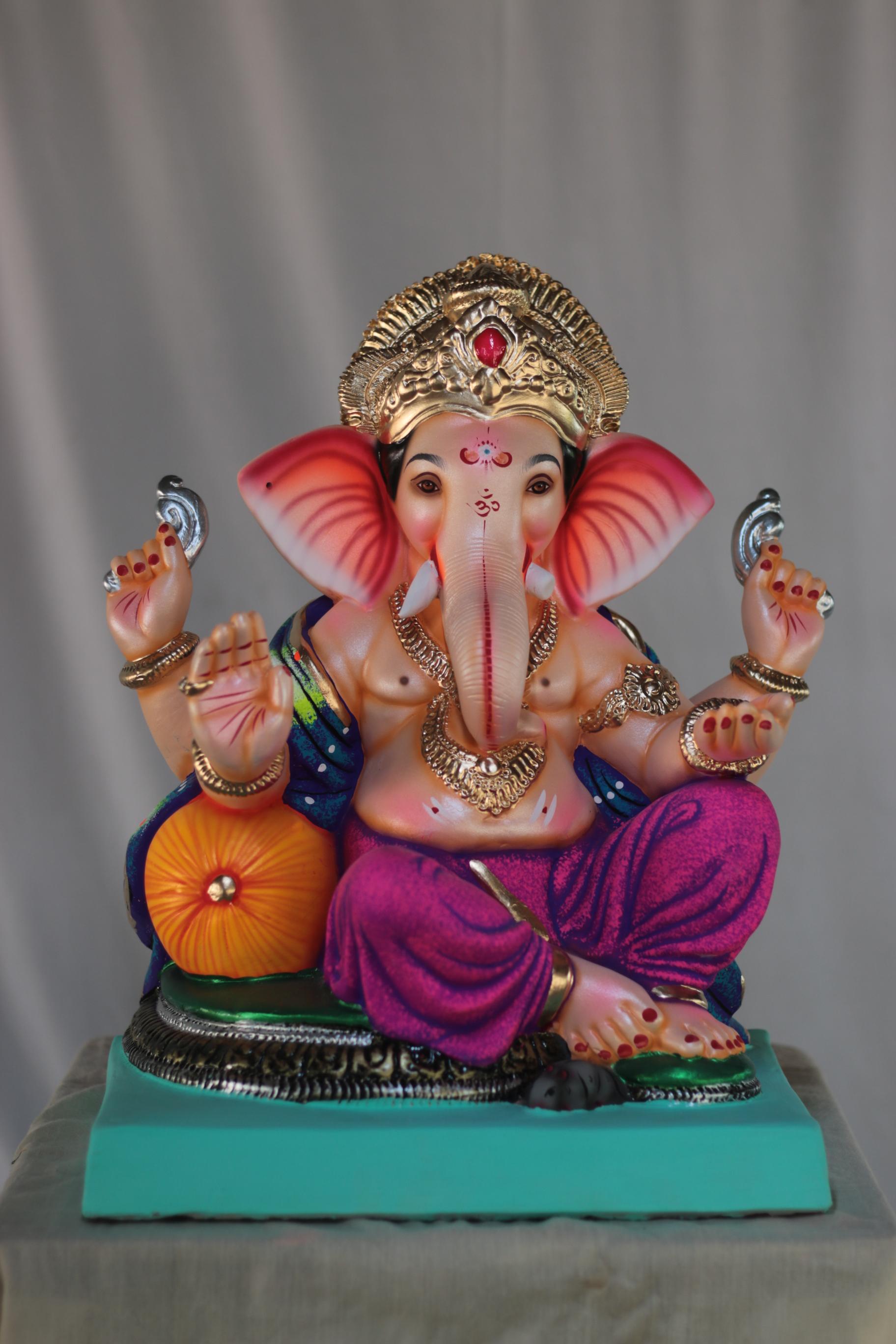 Load Peshwa Ganpati | Shadu Mati Ganpati | 17 Inches Height | MSKK-0026-SHA-17-LOADP-PSKK-DNOA