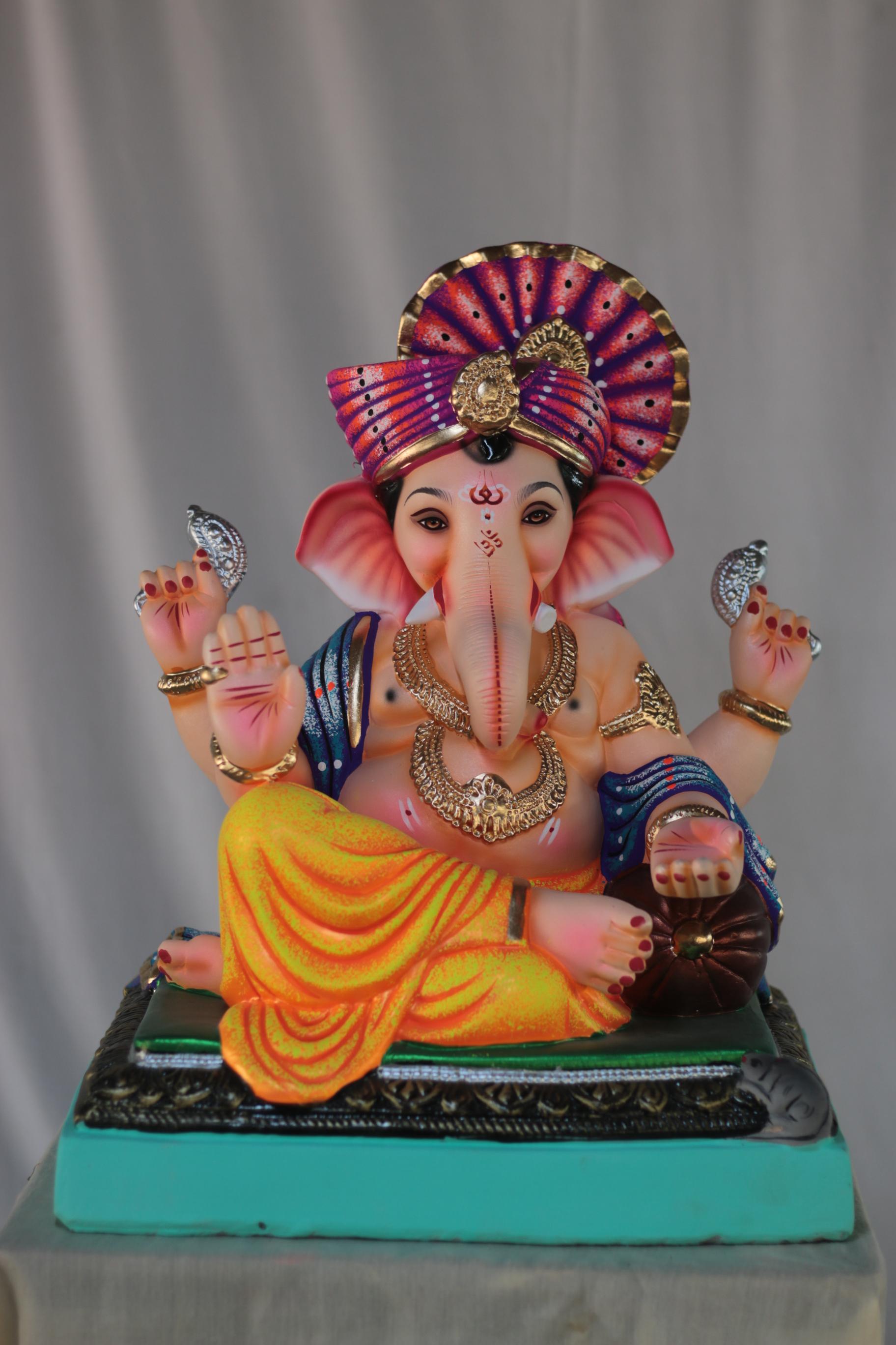 Feta Shivrekar Ganpati | Shadu Mati Ganpati | 18 Inches Height | MSKK-0028-SHA-18-FETAS-PSKK-DNOA
