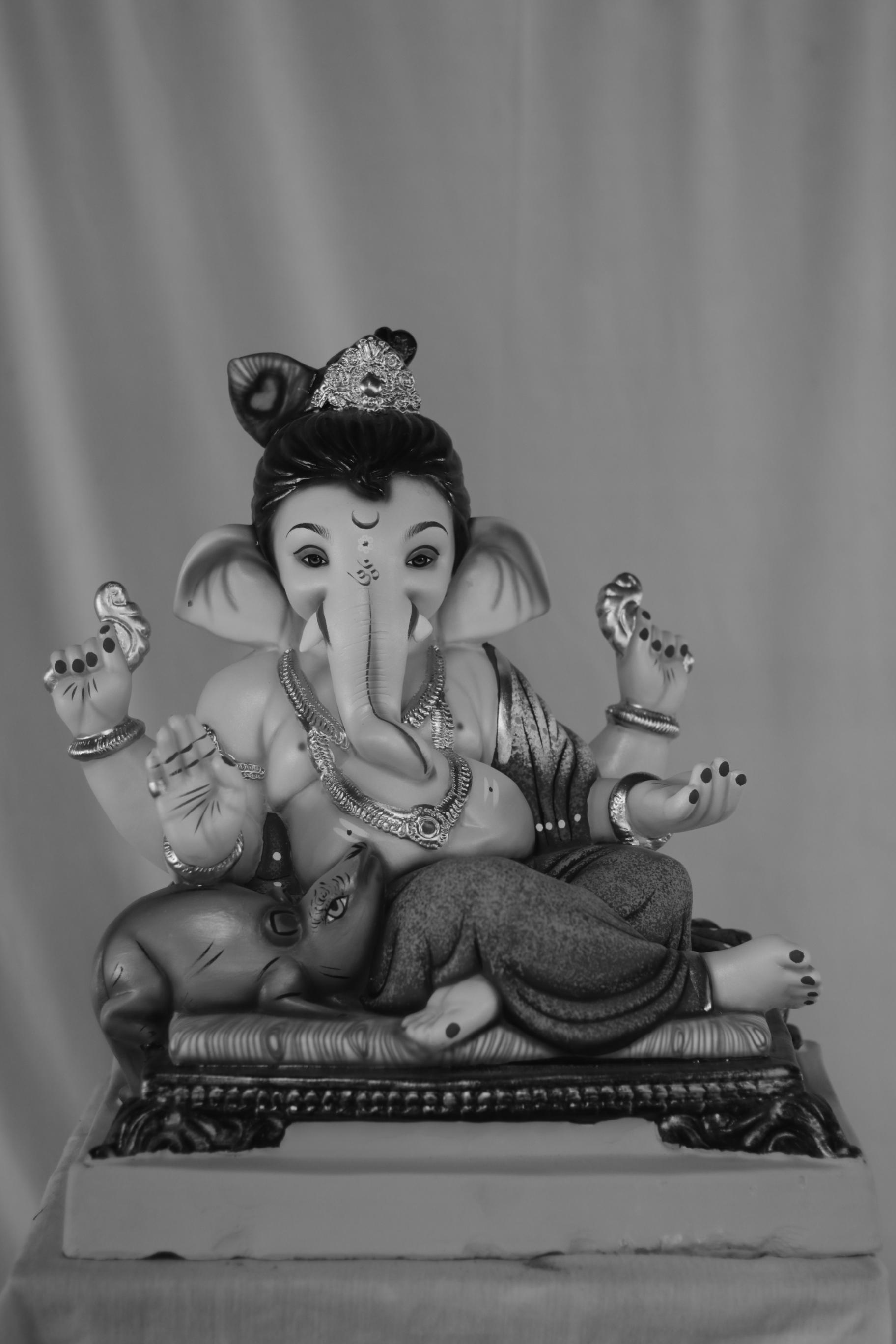 Shinde Baal Ganesh Ganpati | Eco Friendly Shadu Mati Ganpati | 17 Inches Height | MSKK-0031-SHA-17-SHIND-PSKK-DNOA-VXX