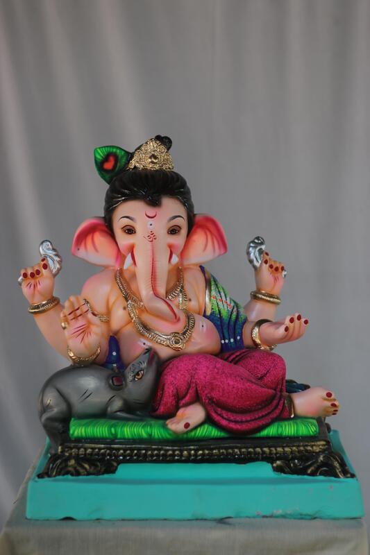 Shinde Baal Ganesh Ganpati | Shadu Mati Ganpati | 17 Inches Height | MSKK-0031-SHA-17-SHIND-PSKK-DNOA