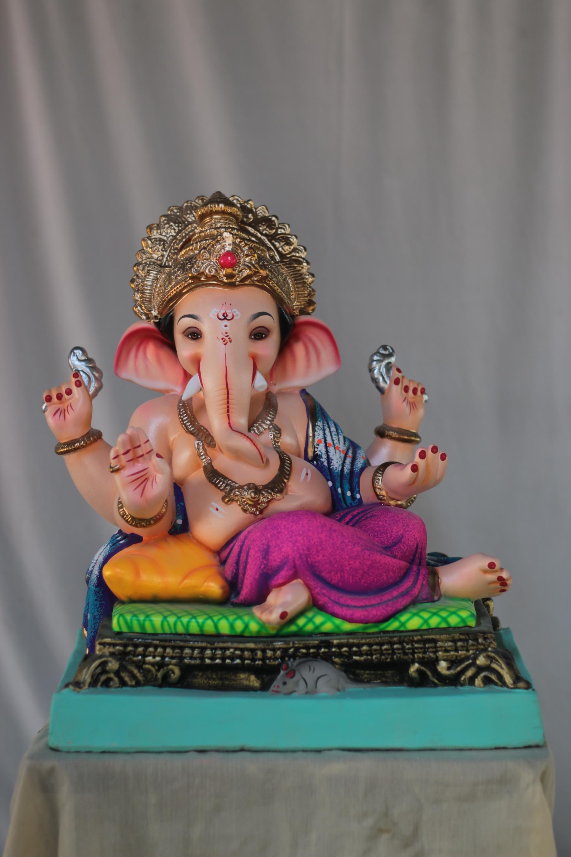 Shinde Peshwa Ganpati | Shadu Mati Ganpati | 17 Inches Height | MSKK-0032-SHA-17-SHIND-PSKK-DNOA