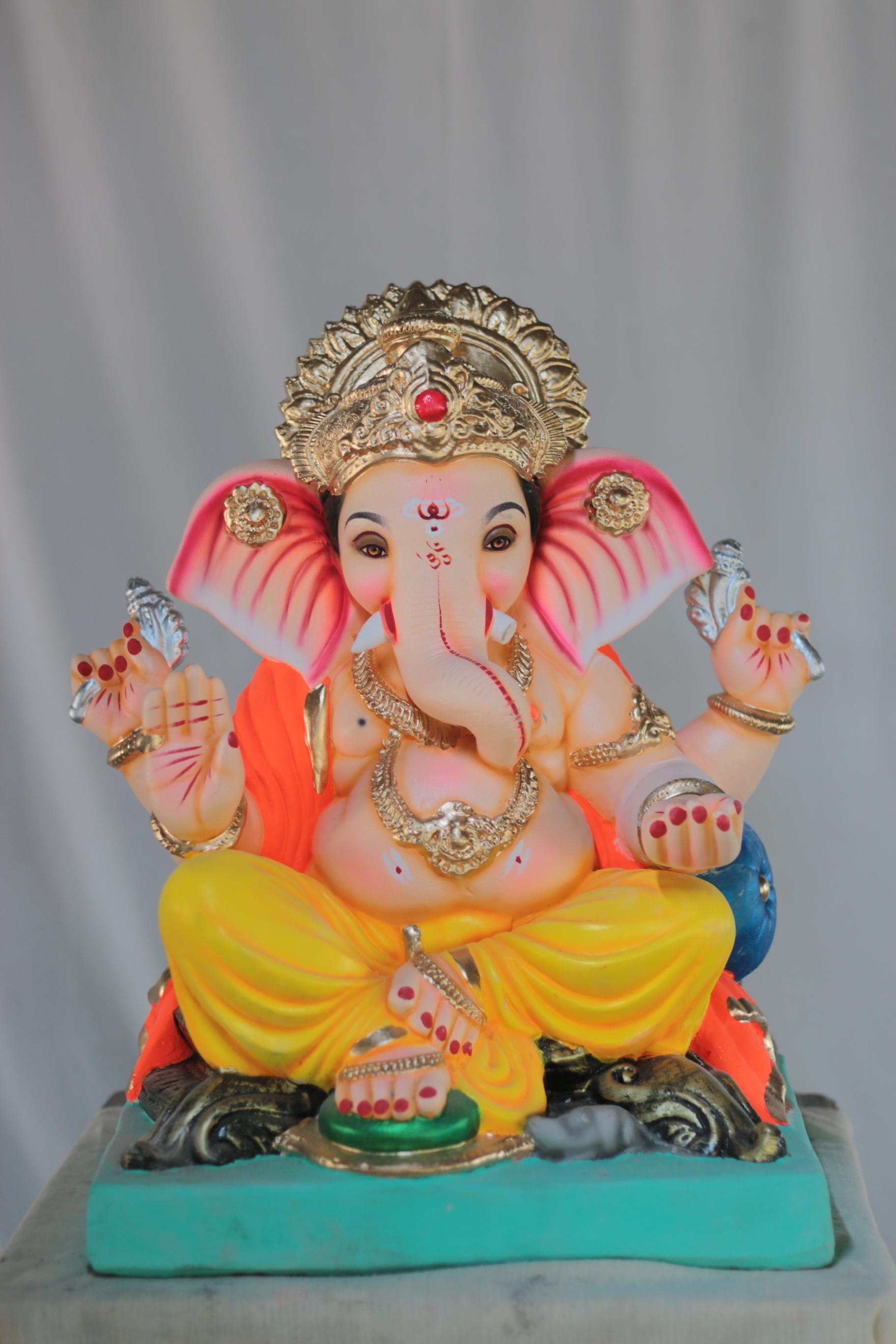 Motha Kaan Ganpati | Shadu Mati Ganpati | 17 Inches Height | MSKK-0035-SHA-17-MOTHA-PSKK-DNOA