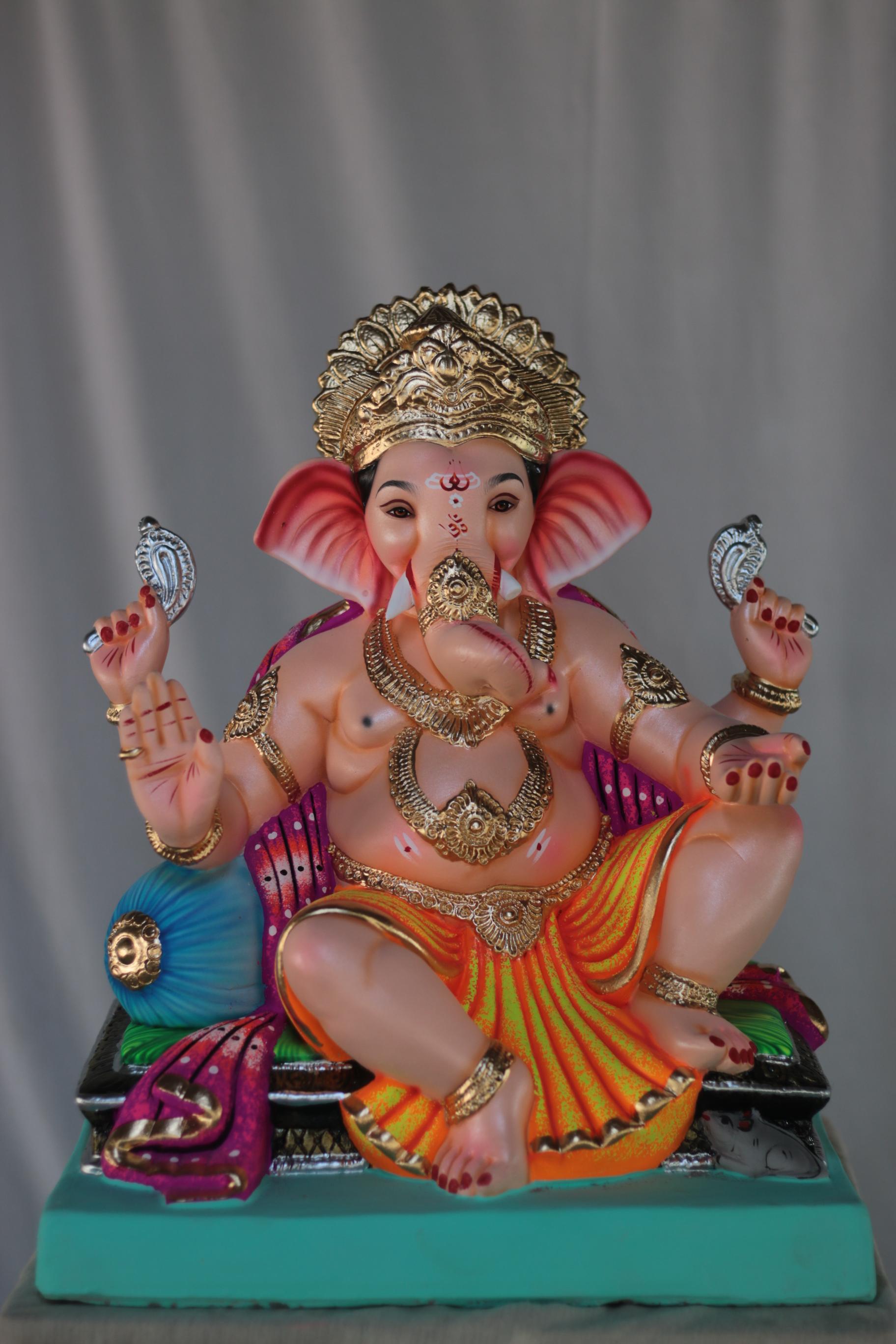 Padmaasan Ganpati | Shadu Mati Ganpati | 18 Inches Height | MSKK-0038-SHA-18-PADMA-PSKK-DNOA