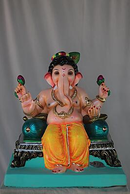 Baal Ganesh Furniture Ganpati | Shadu Mati Ganpati | 16 Inches Height | MSKK-0040-SHA-16-BAALG-PSKK-DNOA Baal Ganesh Furniture Ganpati | Shadu Mati Ganpati | 16 Inches Height | MSKK-0040-SHA-16-BAALG-PSKK-DNOA