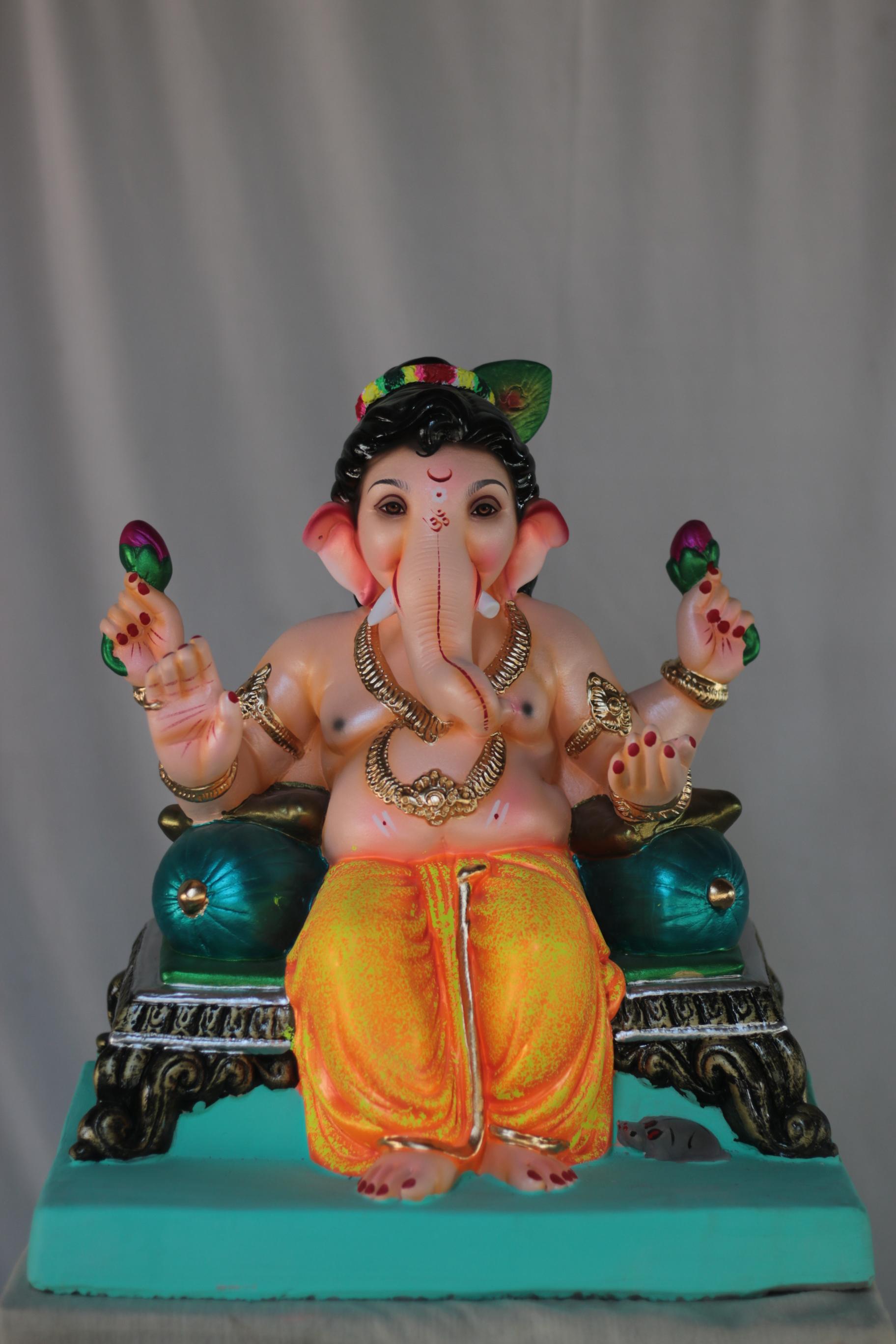 Baal Ganesh Furniture Ganpati | Shadu Mati Ganpati | 16 Inches Height | MSKK-0040-SHA-16-BAALG-PSKK-DNOA