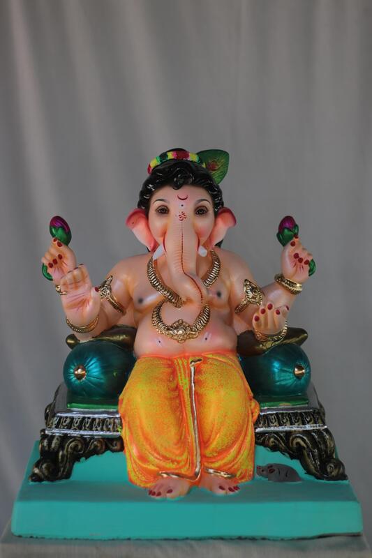 Baal Ganesh Furniture Ganpati | Shadu Mati Ganpati | 16 Inches Height | MSKK-0040-SHA-16-BAALG-PSKK-DNOA