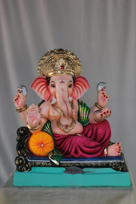 Raajeshahi Ganpati | Shadu Mati Ganpati | 17 Inches Height | MSKK-0043-SHA-17-RAAJE-PSKK-DNOA