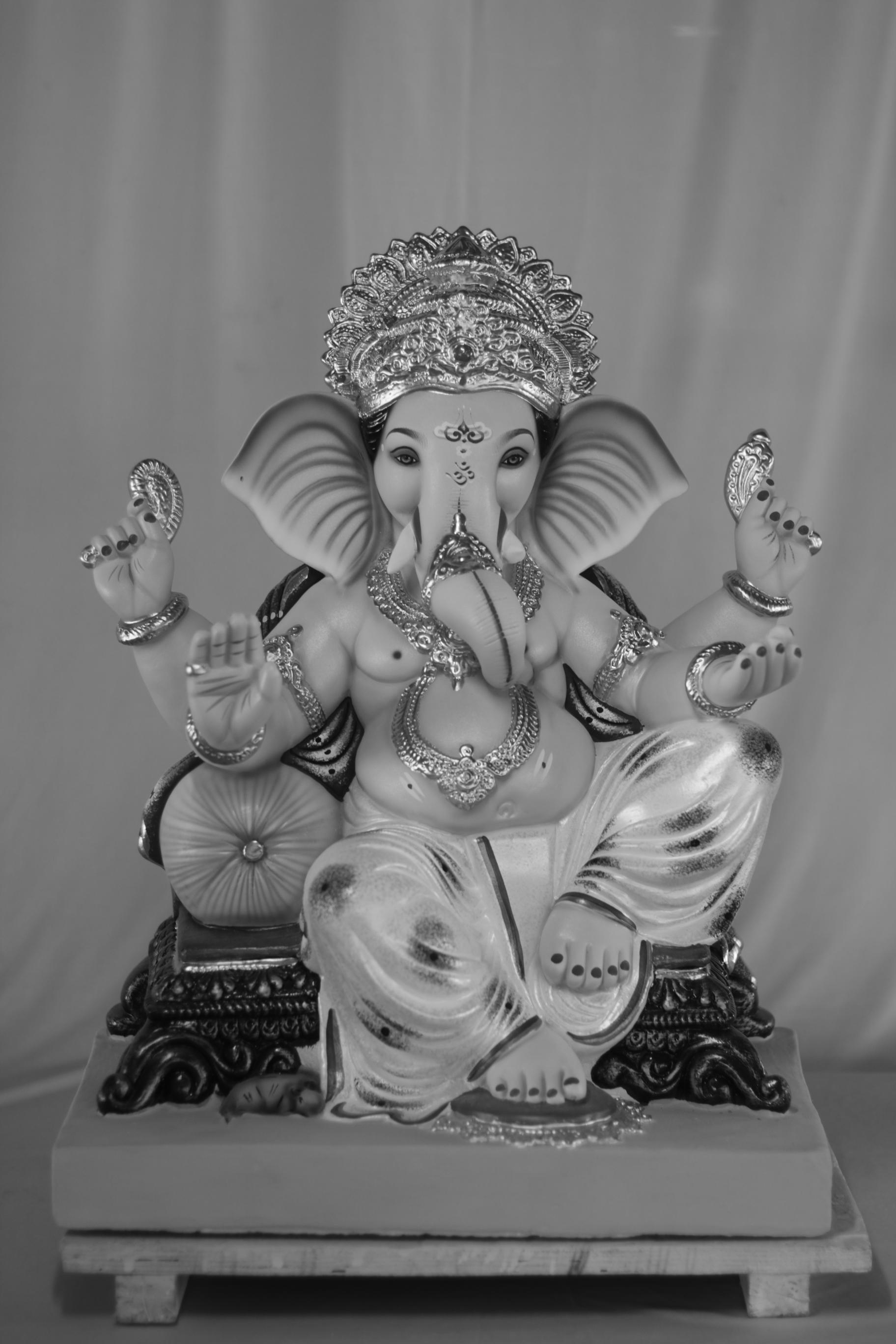 Single Load Ganpati | Eco Friendly Shadu Mati Ganpati | 22 Inches Height | MSKK-0045-SHA-22-SINGL-PSKK-DNOA-VXX