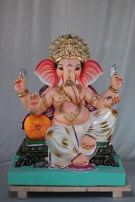 Single Load Ganpati | Shadu Mati Ganpati | 22 Inches Height | MSKK-0045-SHA-22-SINGL-PSKK-DNOA