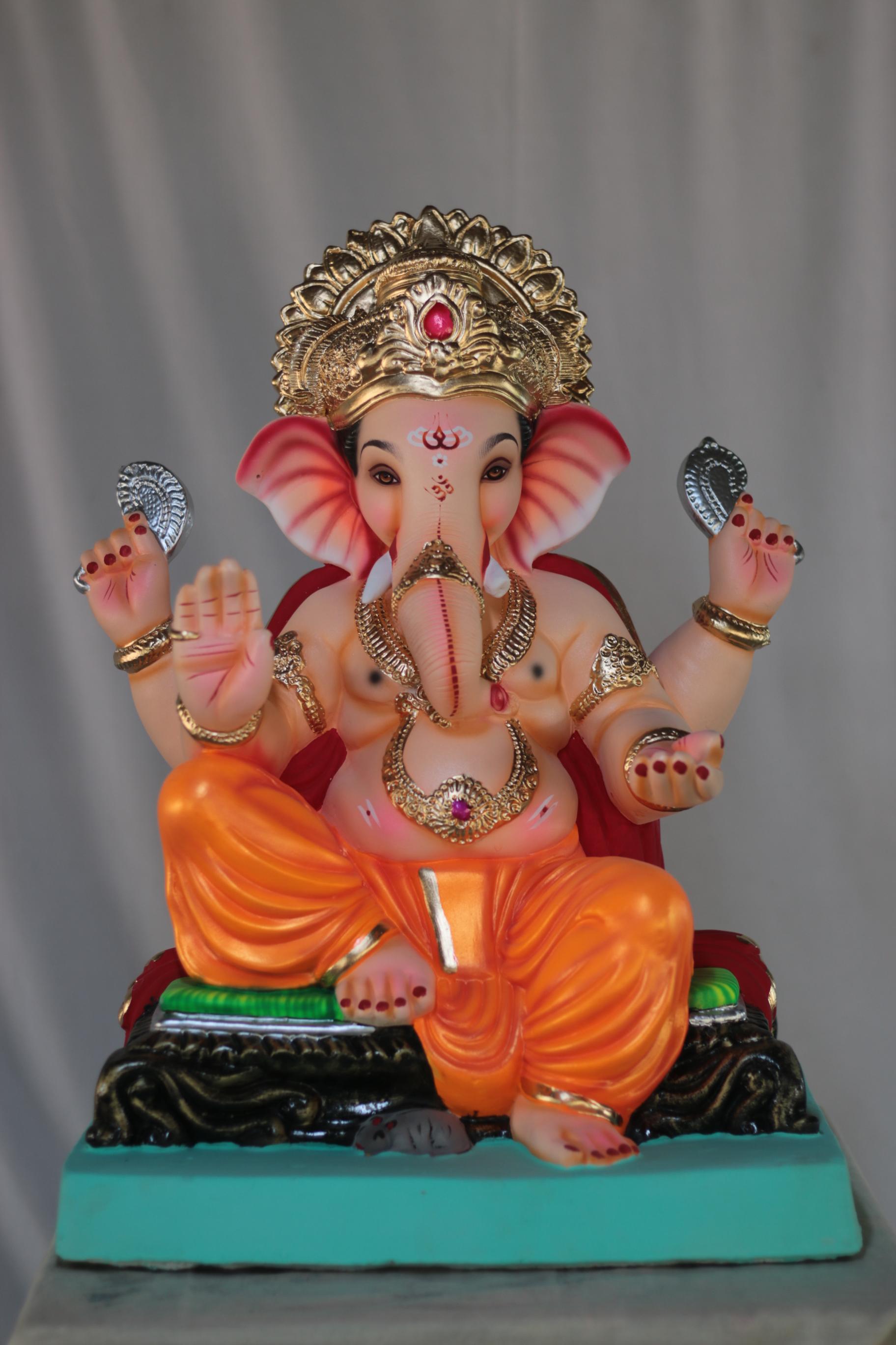 K K Weling Ganpati | Shadu Mati Ganpati | 20 Inches Height | MSKK-0049-SHA-20-KKWEL-PSKK-DNOA