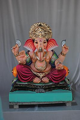Double Load Mhaisuri Ganpati | Shadu Mati Ganpati | 21 Inches Height | MSKK-0053-SHA-21-DOUBL-PSKK-DNOA