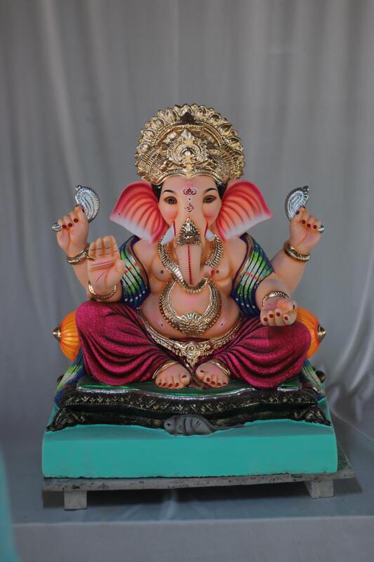 Double Load Mhaisuri Ganpati | Shadu Mati Ganpati | 21 Inches Height | MSKK-0053-SHA-21-DOUBL-PSKK-DNOA