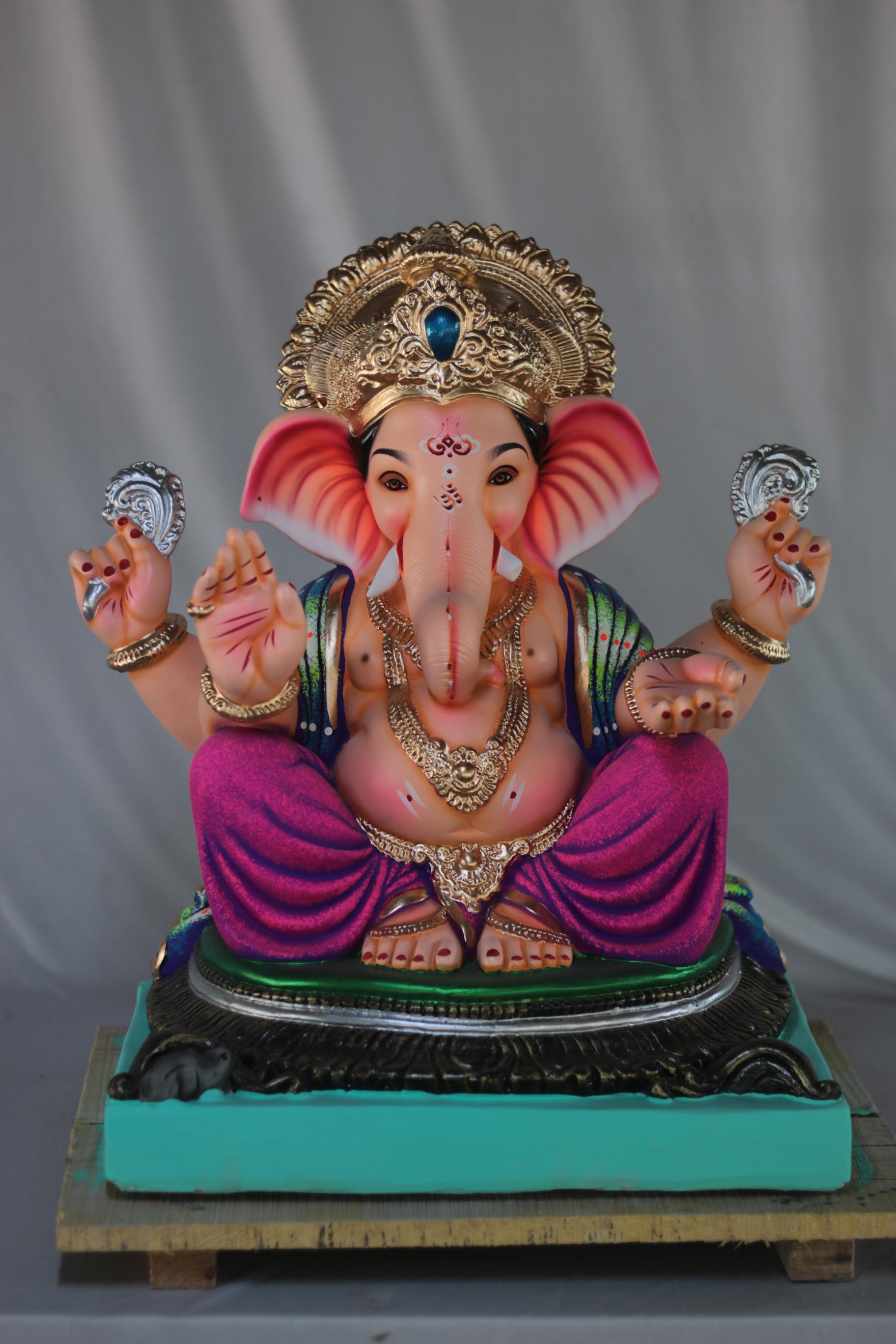Mhaisuri Ganpati | Shadu Mati Ganpati | 21 Inches Height | MSKK-0055-SHA-21-MHAIS-PSKK-DNOA