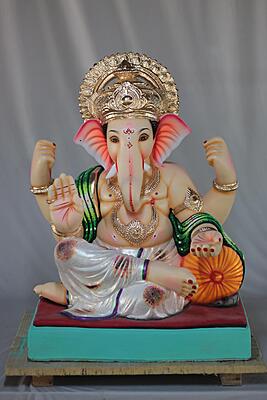 Shivrekar Ganpati | Shadu Mati Ganpati | 22 Inches Height | MSKK-0057-SHA-22-SHIVR-PSKK-DNOA