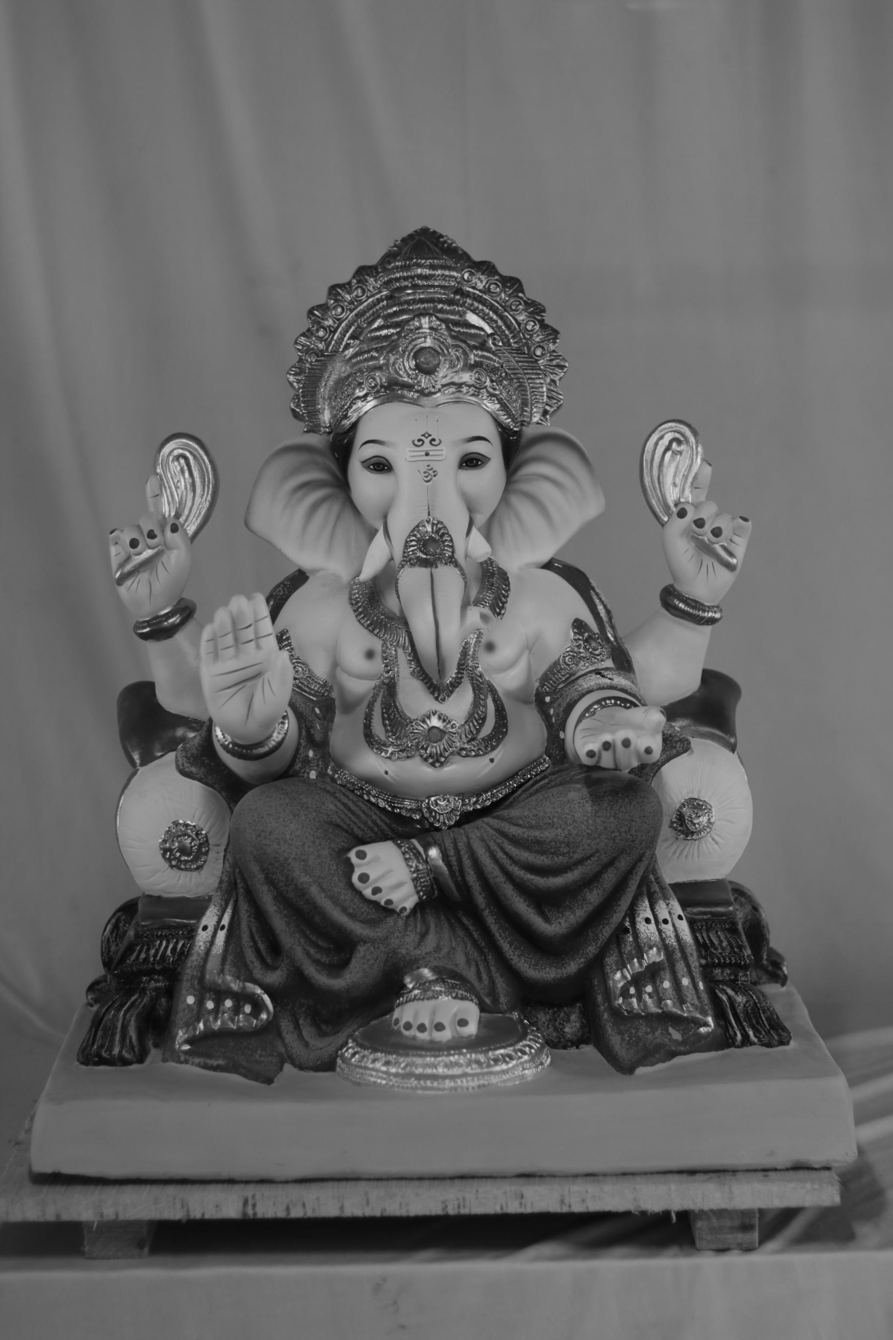 Double Load German Ganpati | Eco Friendly Shadu Mati Ganpati | 21 Inches Height | MSKK-0059-SHA-21-DOUBL-PSKK-DNOA-VXX