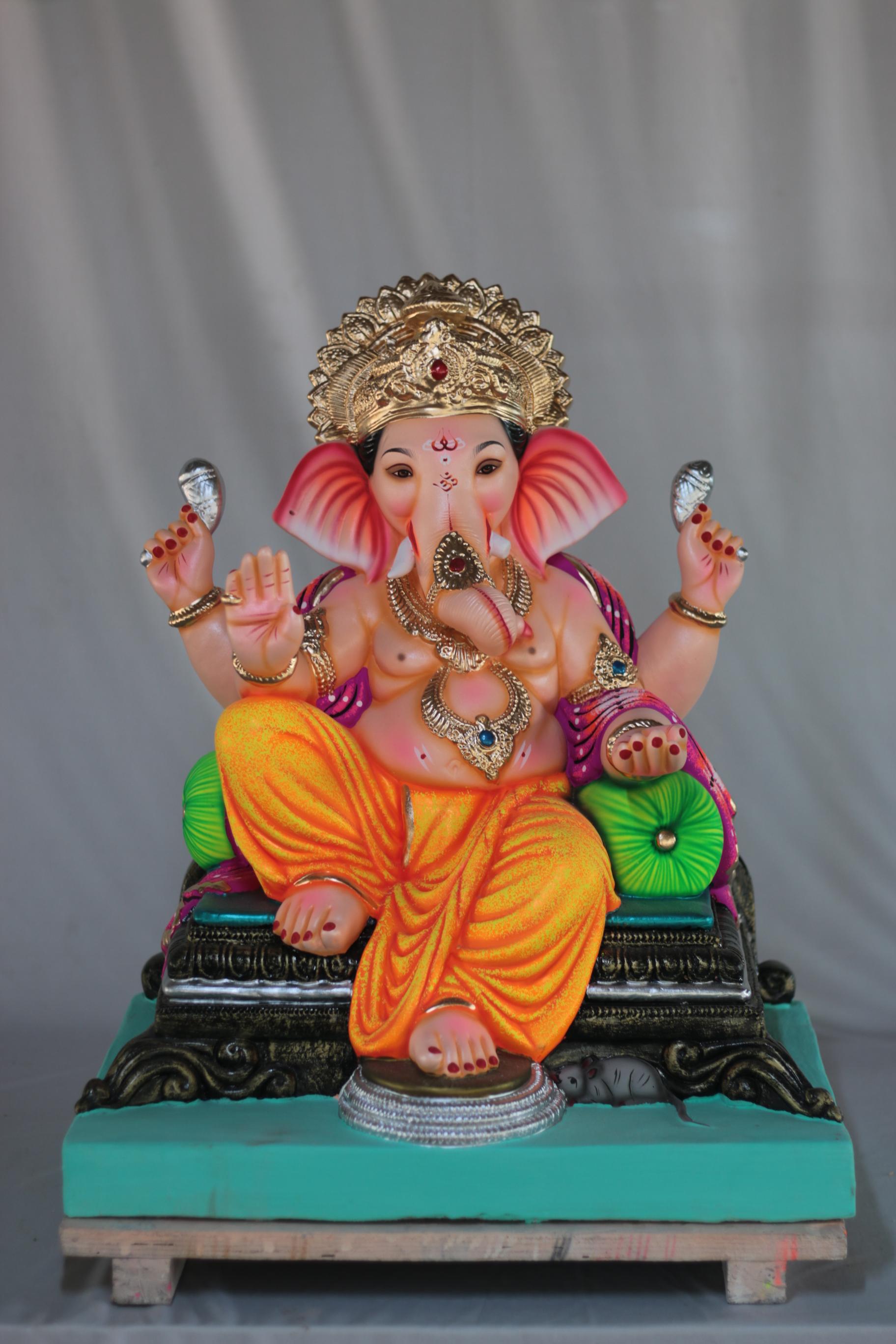 Weling Prabhaval Ganpati | Shadu Mati Ganpati | 22 Inches Height | MSKK-0062-SHA-22-WELIN-PSKK-DNOA