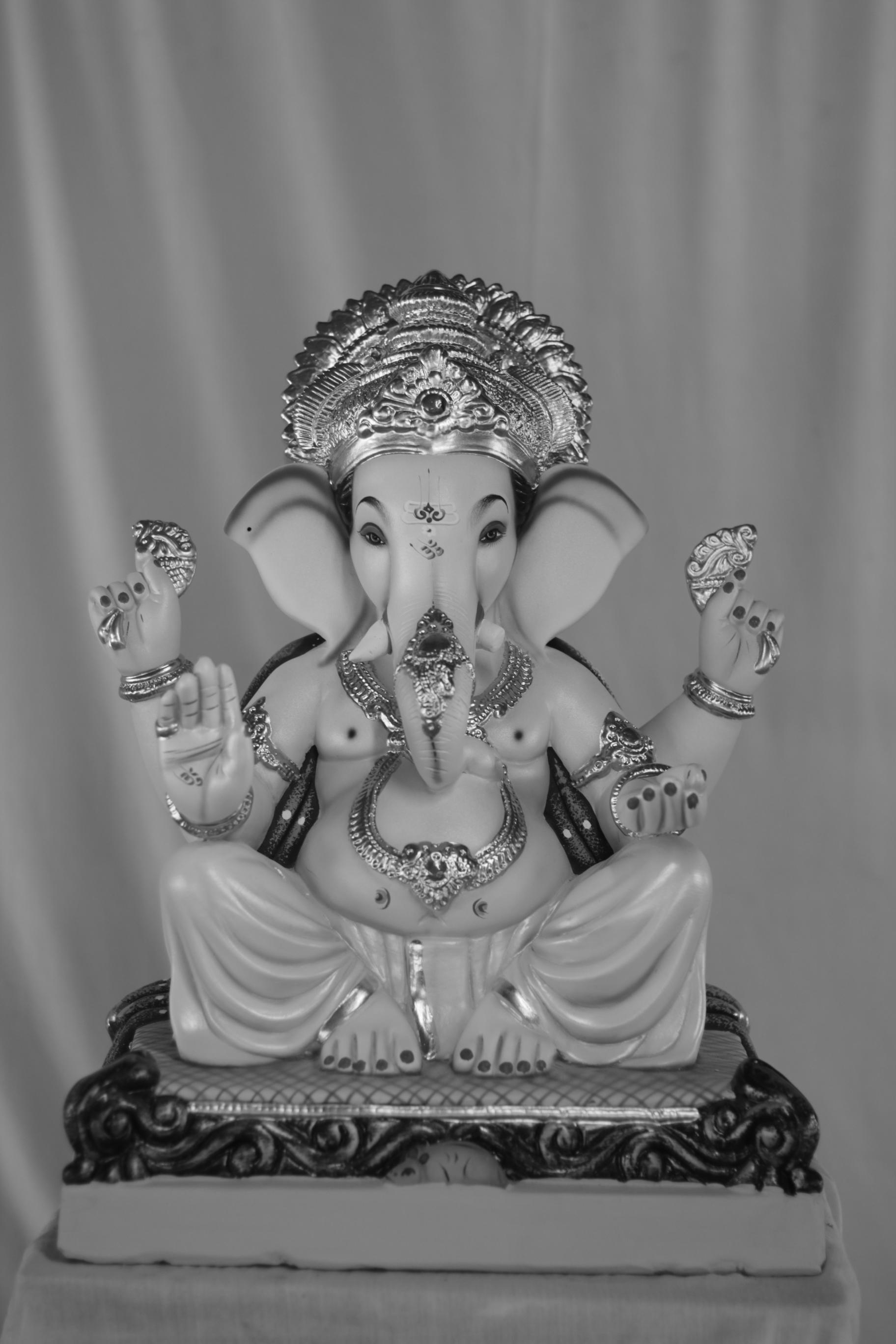 K K Mhaisuri Ganpati | Eco Friendly Shadu Mati Ganpati | 12 Inches Height | MSKK-0065-SHA-12-KKMHA-PSKK-DNOA-VXX