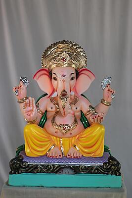 K K Mhaisuri Ganpati | Shadu Mati Ganpati | 12 Inches Height | MSKK-0065-SHA-12-KKMHA-PSKK-DNOA
