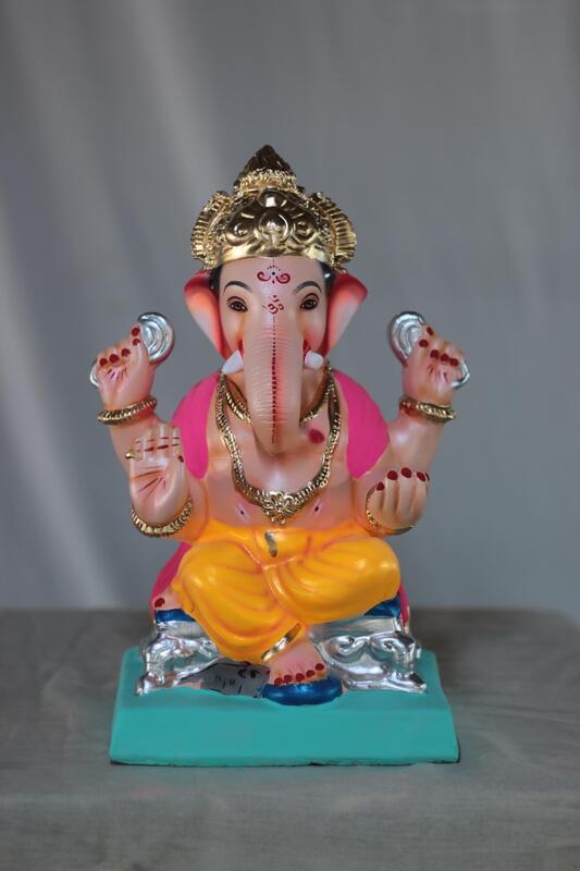Nakshi Ganpati | Shadu Mati Ganpati | 12 Inches Height | MSKK-0071-SHA-12-NAKSH-PSKK-DNOA