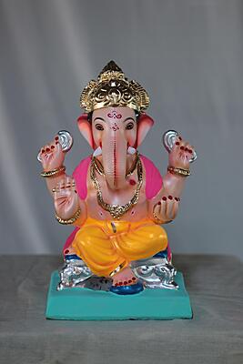 Nakshi Ganpati | Shadu Mati Ganpati | 12 Inches Height | MSKK-0071-SHA-12-NAKSH-PSKK-DNOA