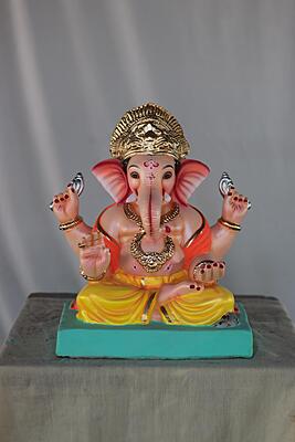 Aasanmandi Ganpati | Shadu Mati Ganpati | 12 Inches Height | MSKK-0073-SHA-12-AASAN-PSKK-DNOA