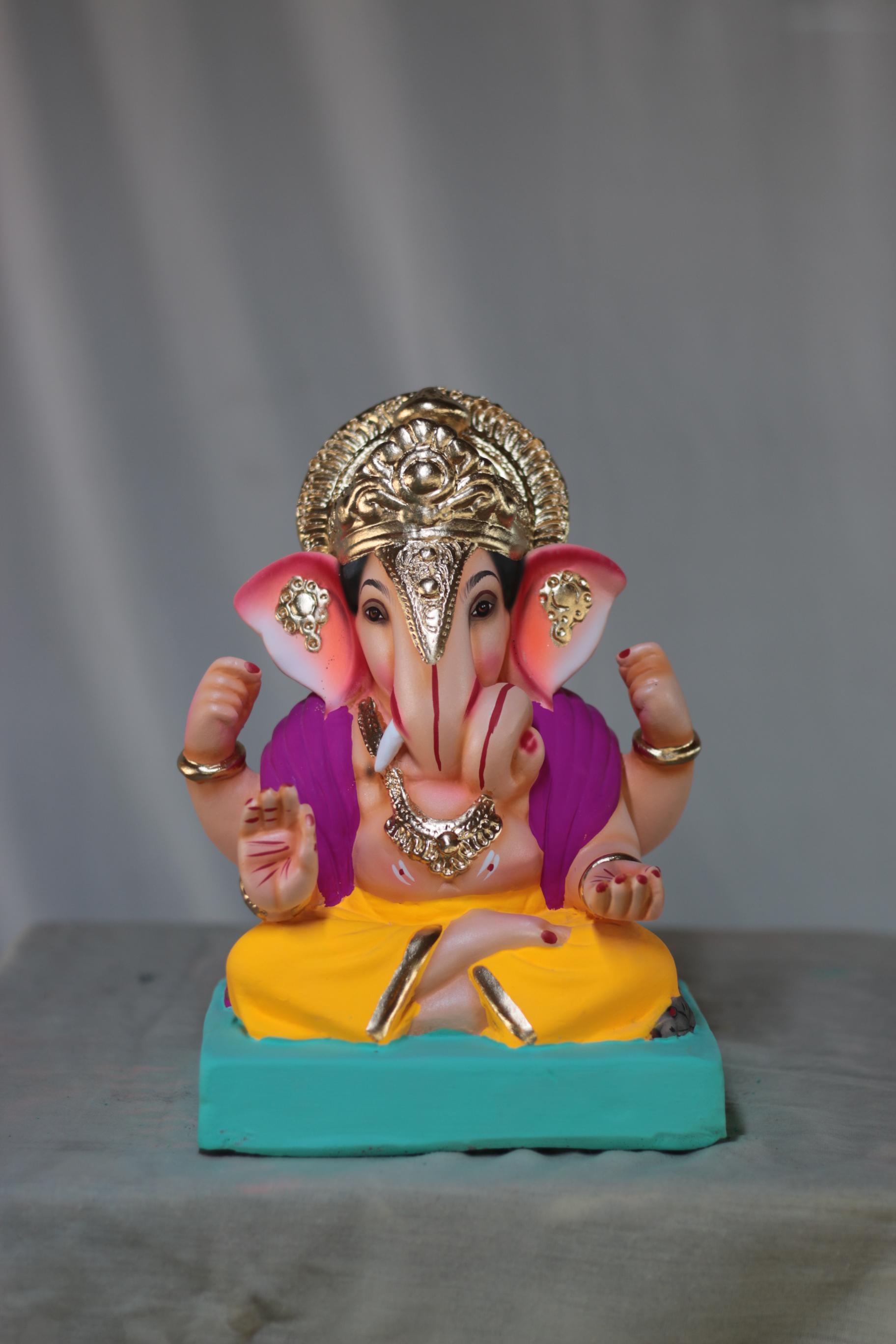 Dagdusheth Ganpati | Shadu Mati Ganpati | 10 Inches Height | MSKK-0074-SHA-10-DAGDU-PSKK-DNOA