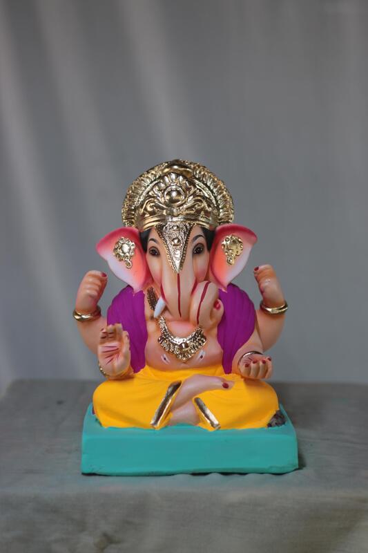 Dagdusheth Ganpati | Shadu Mati Ganpati | 10 Inches Height | MSKK-0074-SHA-10-DAGDU-PSKK-DNOA