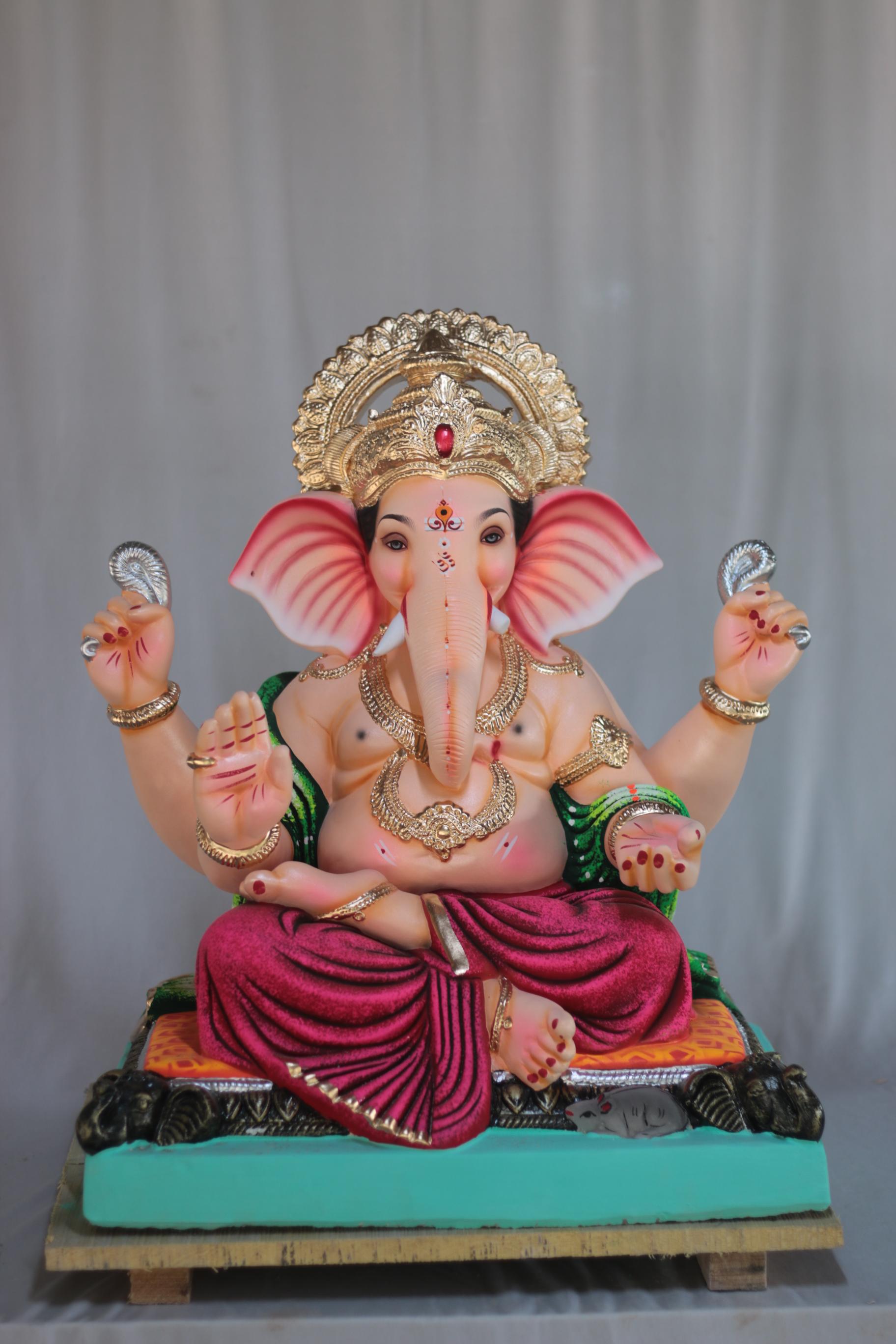 Aasanmandi Ganpati | Shadu Mati Ganpati | 22 Inches Height | MSKK-0080-SHA-22-AASAN-PSKK-DNOA