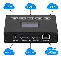 H.265 1080P HDMI Encoder/Decoder (Codec) w/Built-in OLED Screen & Loopout | 3ch RTSP, USB2.0 Rec, ONVIF/Hikvision