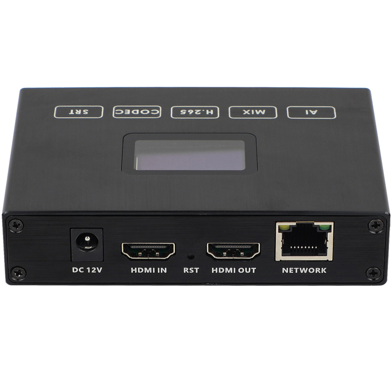 H.265 1080P HDMI Encoder/Decoder (Codec) w/Built-in OLED Screen & Loopout | 3ch RTSP, USB2.0 Rec, ONVIF/Hikvision