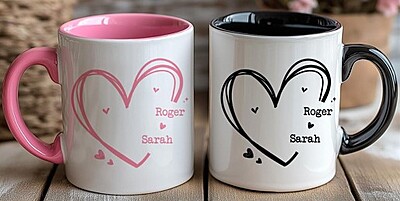 Heart Design Couple Mug Set