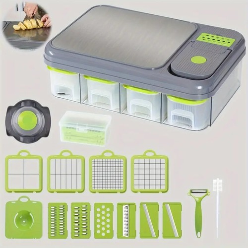 MULTIFUNCTIONAL KITCHEN HELP - CHOPPING BOAD, GRATER, CHOPPER, STORAGE SLICER AND MORE