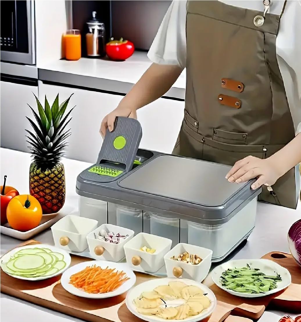 MULTIFUNCTIONAL KITCHEN HELP - CHOPPING BOAD, GRATER, CHOPPER, STORAGE SLICER AND MORE