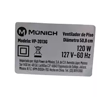 Ventilador de Piso 20'' Color Gris 120W - MUNVP-2013G