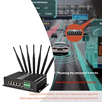 4G LTE Industrial Router with Dual SIM Slot, 2.4G/5.8G Dual-Band WiFi, Gigabit Ports, Quectel IoT Module Support