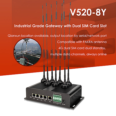4G LTE Industrial Router with Dual SIM Slot, Sucker Antenna, Dual-Band 2.4G/5.8G WiFi, Gigabit Ports, Quectel IoT Module Compatible