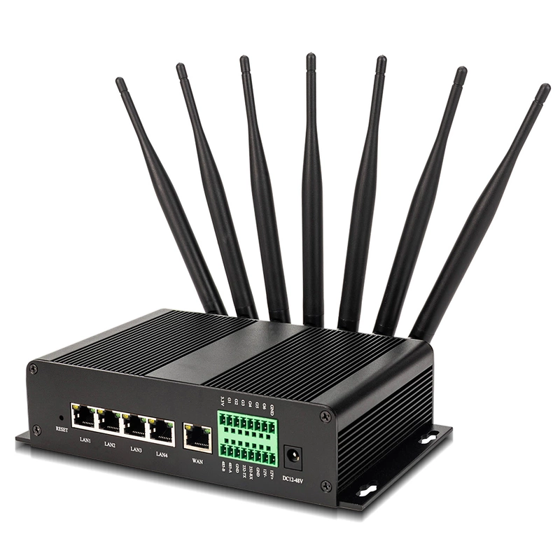 4G LTE Industrial Router with Dual SIM Slot, 2.4G/5.8G Dual-Band WiFi, Gigabit Ports, Quectel IoT Module Support