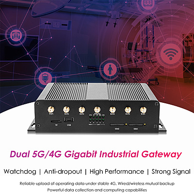 Dual SIM 4G/5G LTE Industrial Router with Dual Gigabit Ethernet, High-Speed Wireless Gateway, Private/Commercial Network Compatible