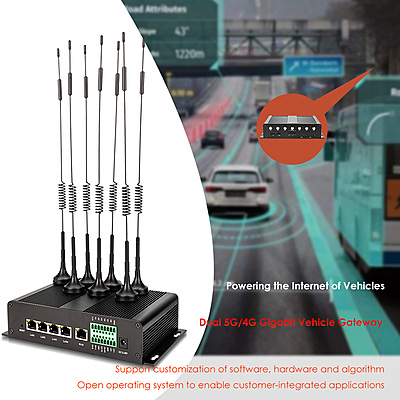 Dual SIM 4G/5G LTE Industrial WiFi Router with Dual Gigabit Ethernet & Sucker Antenna, High-Speed Wireless Gateway for IoT & Remote Connectivity
