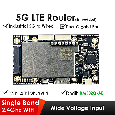 5G LTE Router with SIM Card Slot, Embedded Industrial Mini Router, 2.4Ghz, 2x Gigabit Ethernet Ports, Widely Used for Industrial Applications