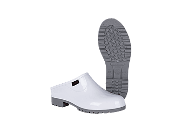 Marina White Grey Slip-on Clog