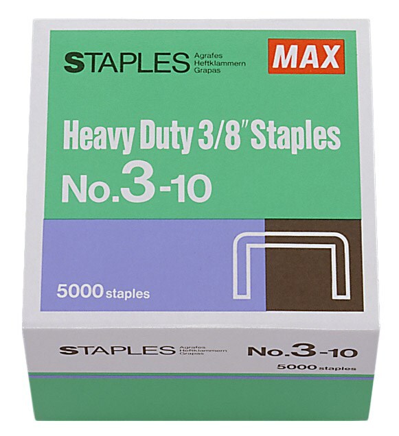 MAX HD-3DF FLAT CLINCH 5000pk 3/8" STAPLES