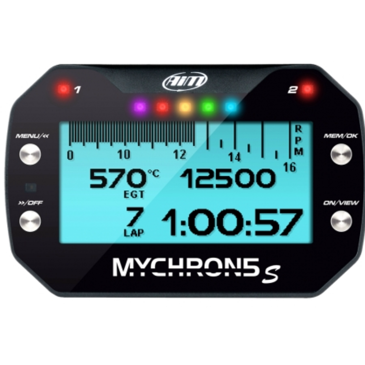 AIM MyChron 5 Basic - GPS Lap Timer Gauge - With EXHAUST GAS Probe - NEW VERSION "S" !