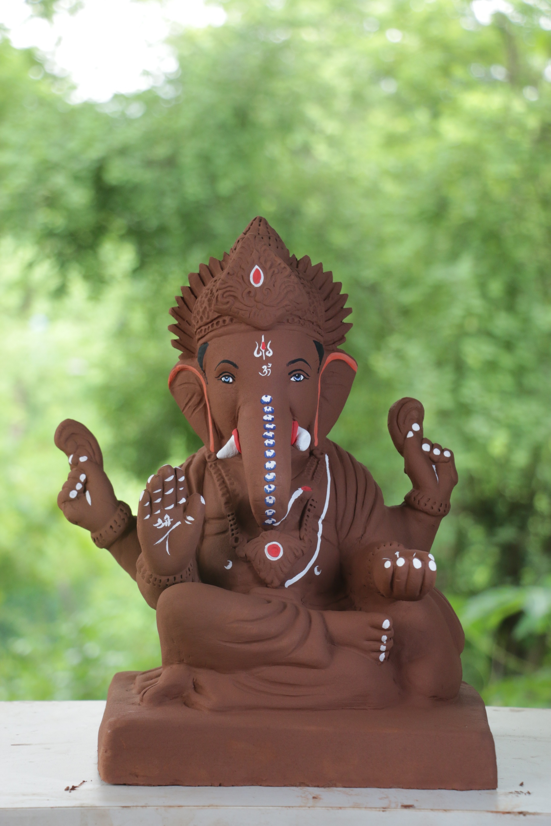 Shivrekar Ganpati | Red Soil Ganpati | 14 Inches Height | MYMA-0003-RED-14-SHIVR-PYMA-DNOA