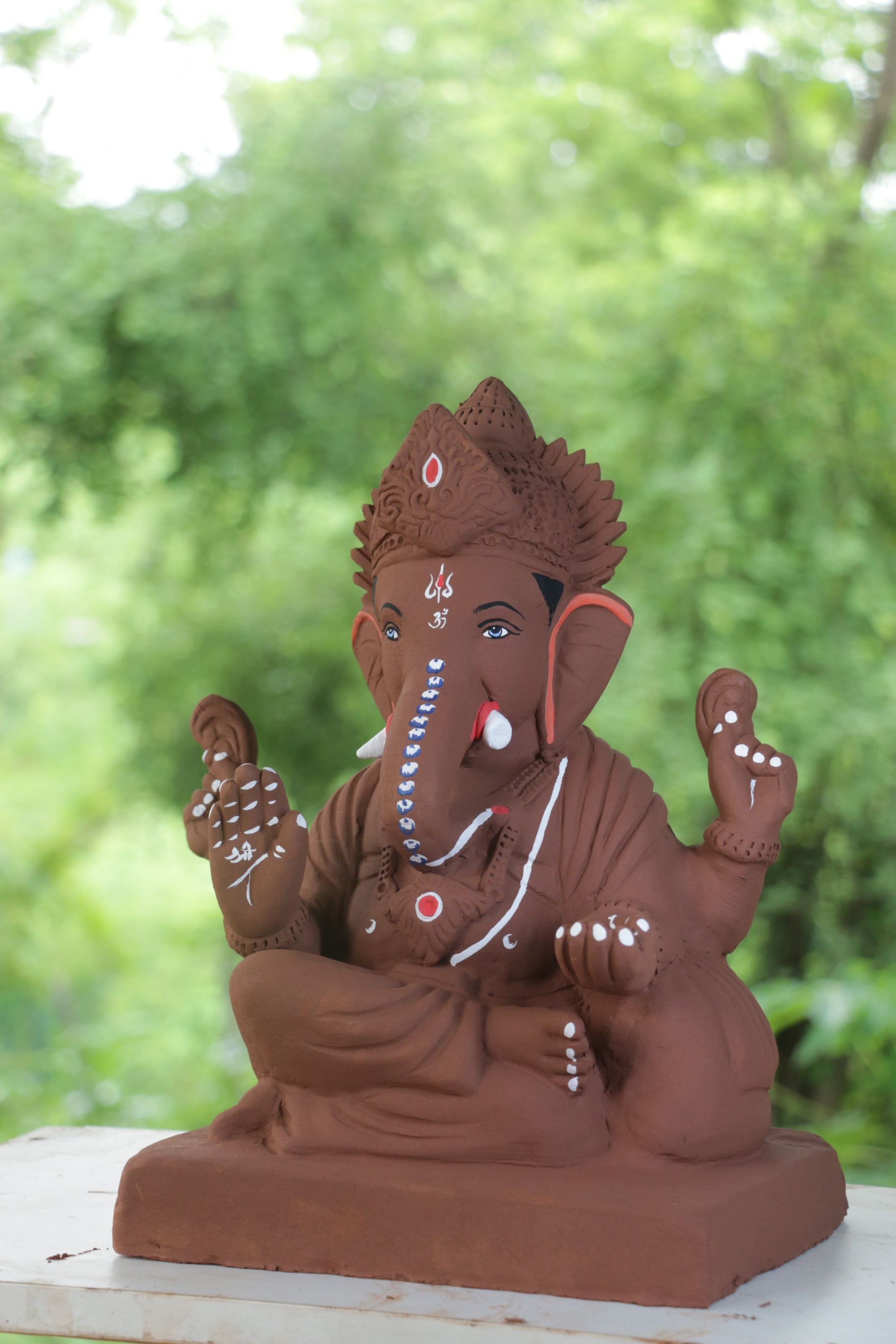 Shivrekar Ganpati | Red Soil Ganpati | 14 Inches Height | MYMA-0003-RED-14-SHIVR-PYMA-DNOA