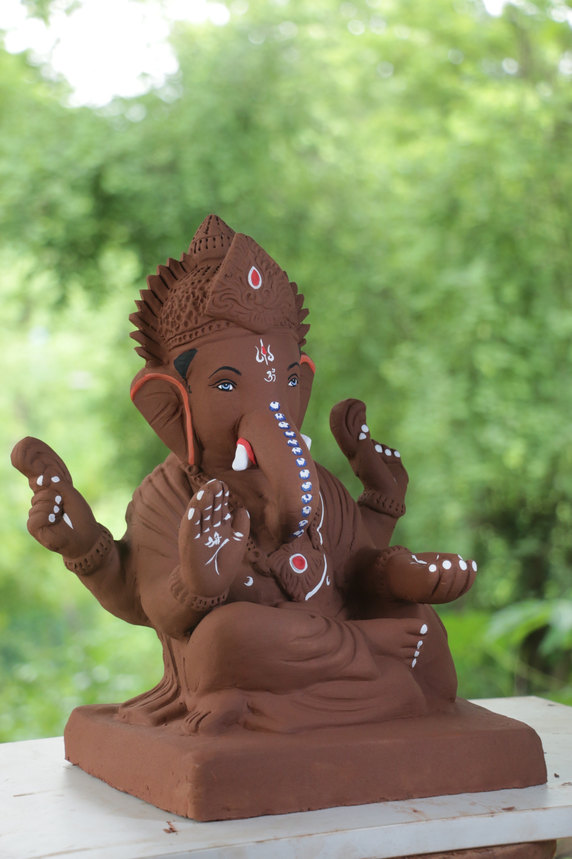 Shivrekar Ganpati | Red Soil Ganpati | 14 Inches Height | MYMA-0003-RED-14-SHIVR-PYMA-DNOA
