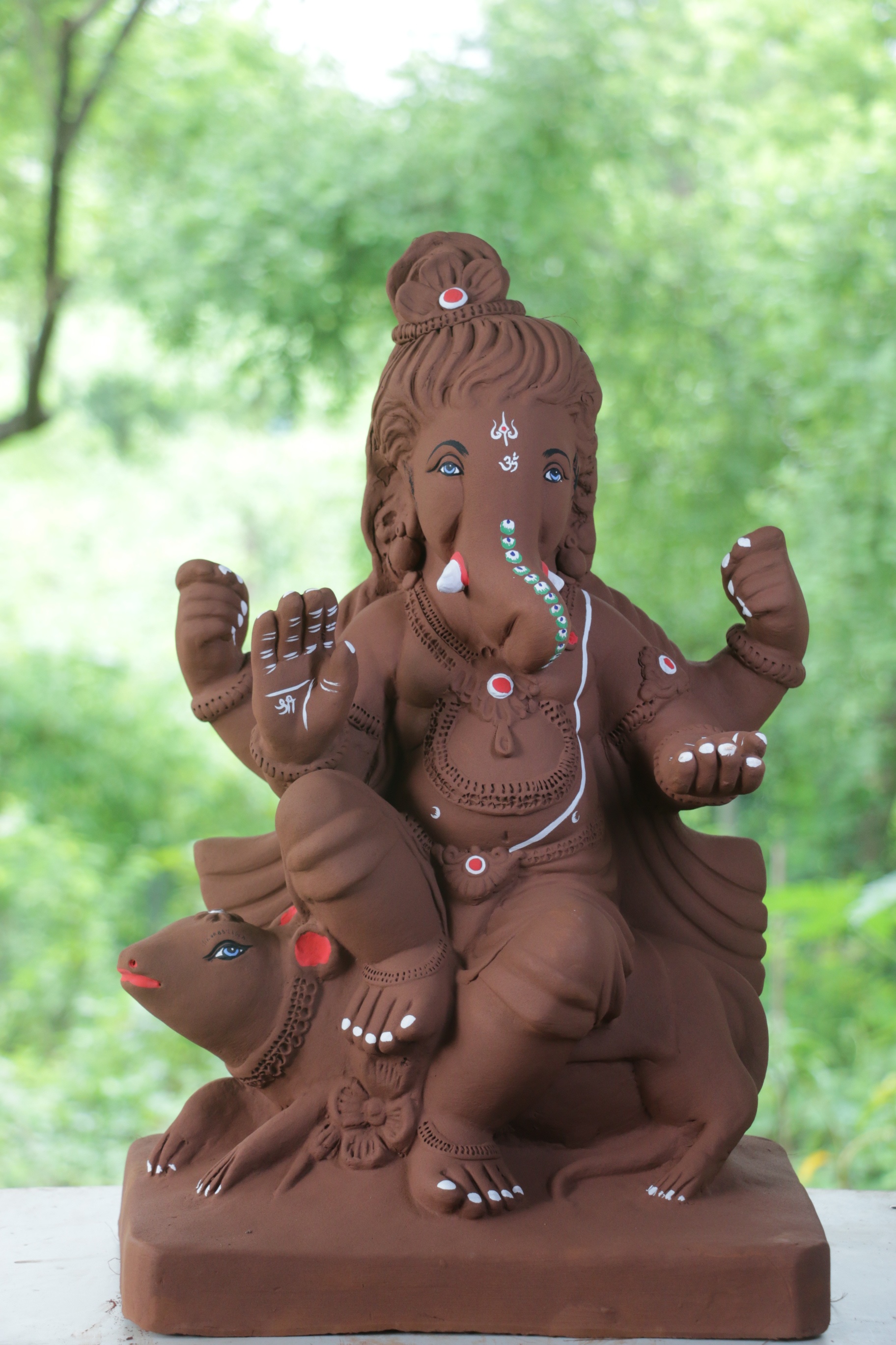 Baal Ganesh Ganpati | Red Soil Ganpati | 21 Inches Height | MYMA-0005-RED-21-BAALG-PYMA-DNOA
